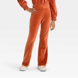 Cat & Jack Girls’ Cozy Velour Flare Pants - Chestnut M(8) - NWT
